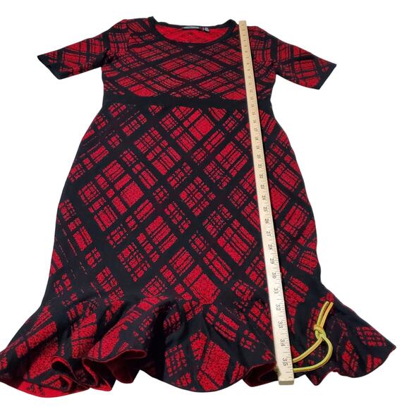 Nina Leonard Womens Red Sweater Dress SIze Small Mermaid Office Bodycon Cocktail - Picture 6 of 8